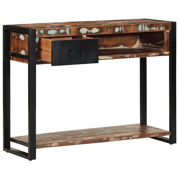 vidaXL Table console multicolore 100x35x75 cm bois massif r&eacute;cup&eacute;ration