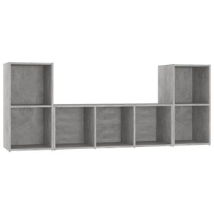 vidaXL Ensemble de meubles TV 3 pcs Gris b&eacute;ton Bois d'ing&eacute;nierie
