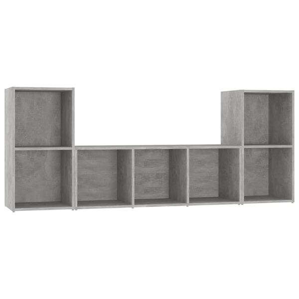 vidaXL Ensemble de meubles TV 3 pcs Gris béton Bois d'ingénierie