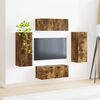 vidaXL Ensemble de meuble TV mural 4 pcs Ch&ecirc;ne fum&eacute; Bois d'ing&eacute;nierie