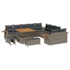 vidaXL Ensemble de canap&eacute; de jardin 13 pcs Gris polyrotin