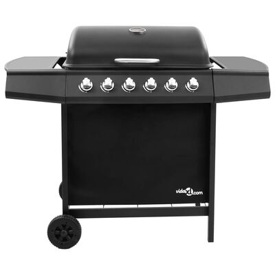 vidaXL Barbecue gril à gaz avec 6 brûleurs Noir