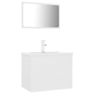 vidaXL Meubles de salle de bain blanc bois d'ing&eacute;nierie