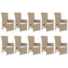 vidaXL Ensemble &agrave; manger de jardin et coussins 11 pcs beige poly rotin