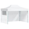 vidaXL Tente de r&eacute;ception pliable avec 3 parois 280x410x315 cm Acier Blanc