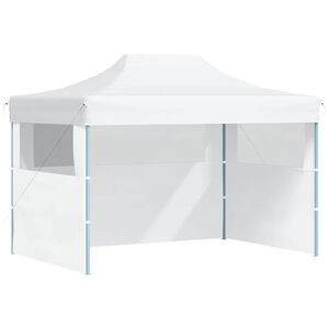 vidaXL Tente de r&eacute;ception pliable avec 3 parois 280x410x315 cm Acier Blanc