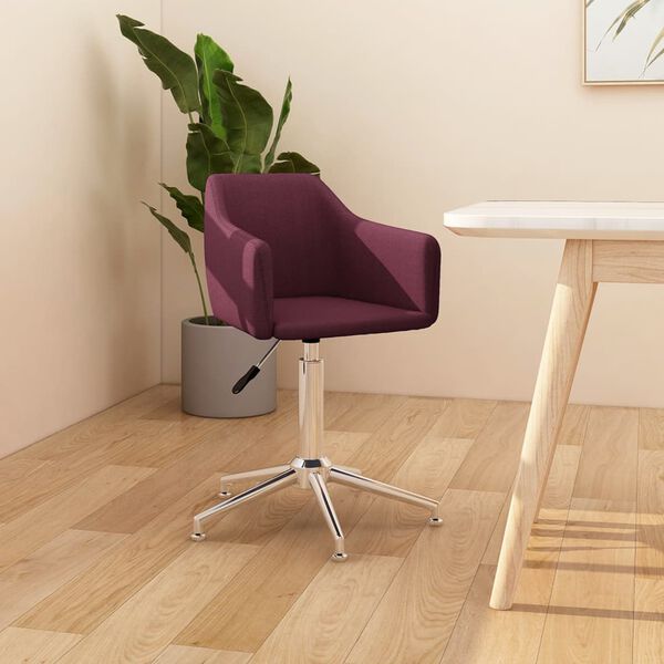 vidaXL Chaise pivotante de bureau Violet Tissu