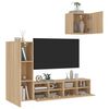 vidaXL Unit&eacute;s murales TV 4 pcs ch&ecirc;ne sonoma bois d'ing&eacute;nierie