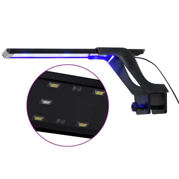vidaXL Lampe &agrave; LED d'aquarium avec pince 25-45 cm Bleu et blanc