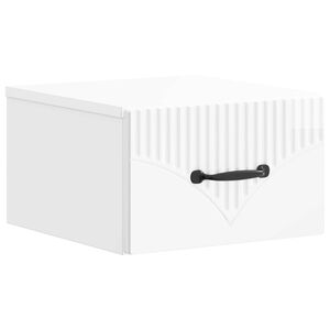 vidaXL Cabinet de chevet mural Blanc brillant 34,5 x 33 x 20 cm