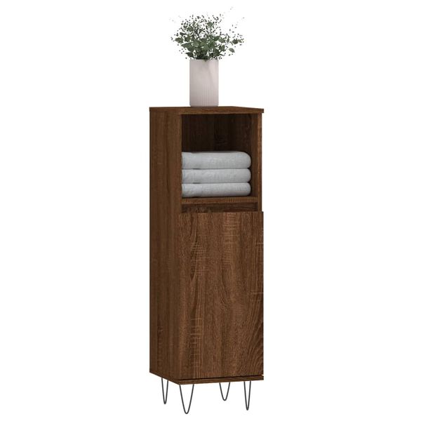 vidaXL Armoire de bain ch&ecirc;ne marron 30x30x100 cm bois d'ing&eacute;nierie