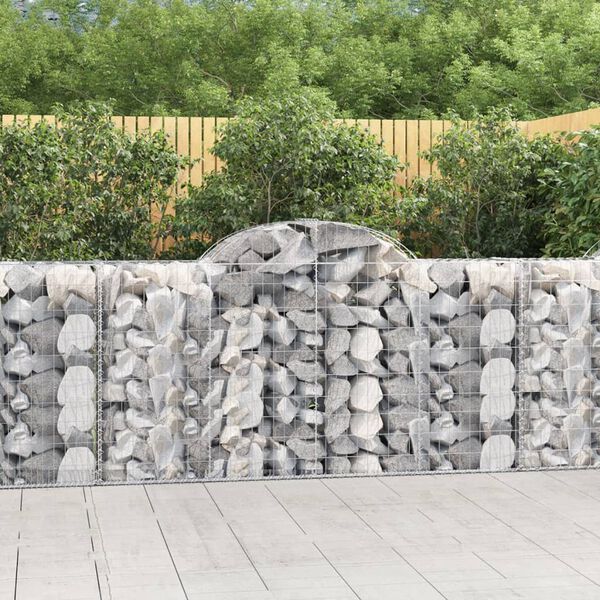 vidaXL Paniers &agrave; gabions arqu&eacute;s 9 pcs 200x50x100/120 cm fer galvanis&eacute;
