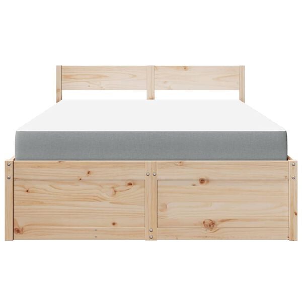 vidaXL Lit avec tiroirs et matelas 120x190 cm bois massif de pin