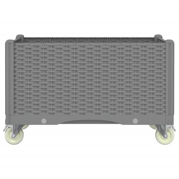 vidaXL Jardini&egrave;re &agrave; roulettes gris clair 80x50x54 cm PP