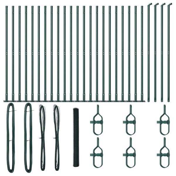 vidaXL Poteau de cl&ocirc;ture. Vert 50 x 1,4 m (maillage de 25 mm)