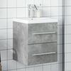vidaXL Armoire lavabo de salle de bain avec bassin int&eacute;gr&eacute; gris b&eacute;ton