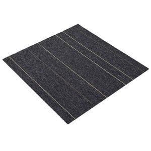 vidaXL Carreau de tapis Gris fonc&eacute; avec des rayures 50 x 50 cm 4 pc