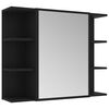 vidaXL Armoire &agrave; miroir de salle de bain Noir Bois d&rsquo;ing&eacute;nierie