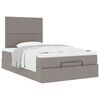 vidaXL Cadre de lit ottoman avec matelas taupe 120x200 cm tissu