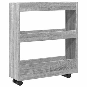 vidaXL Chariot de rangement &eacute;troit 3 niveaux sonoma gris