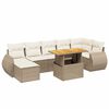 vidaXL Salon de jardin avec coussins 8 pcs beige r&eacute;sine tress&eacute;e