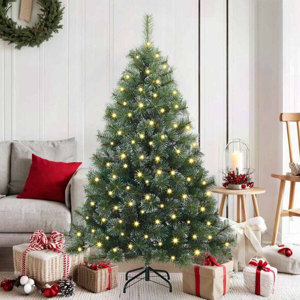vidaXL Sapin de No&euml;l artificiel avec 150 LED Vert 150 cm PE et PVC