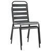 vidaXL Chaises empilables de d'extérieur lot de 2 Acier Gris