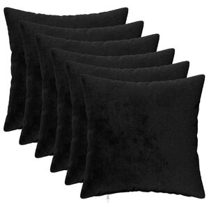 vidaXL Housse de coussin 6 pcs HEERLEN Noir 30 x 30 cm Flanelle