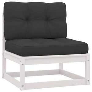 vidaXL Canap&eacute; jardin sans accoudoirs coussins cire marron massif pin