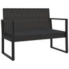 vidaXL Banc de jardin avec coussins noir 106 cm r&eacute;sine tress&eacute;e
