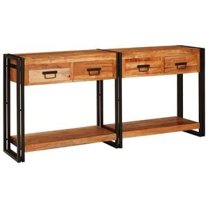 vidaXL Tables console 2 pc Marron 161 x 33 x 75 cm