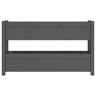 vidaXL Jardinière Gris 112x25x66 cm Bois massif de pin