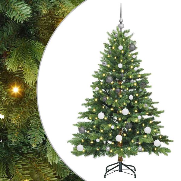 vidaXL Sapin de No&euml;l artificiel avec 150 LED Vert 150 cm PE et PVC