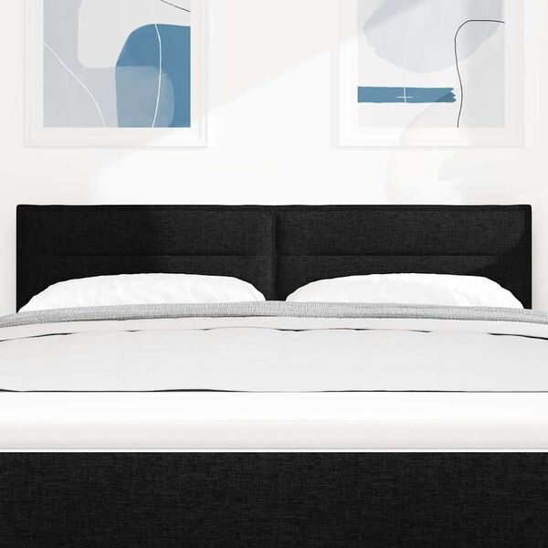 vidaXL T&ecirc;te de lit LED avec des lumi&egrave;res &agrave; LED Noir 160 cm Polyester