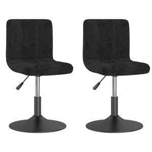 vidaXL Chaises pivotantes &agrave; manger lot de 2 noir velours