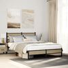 vidaXL Cadre de lit en métal sans matelas chêne sonoma 135x190 cm