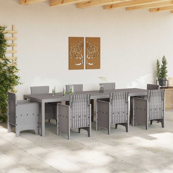 vidaXL Table de jardin pour repas Gris clair 300 x 100 x 73 cm
