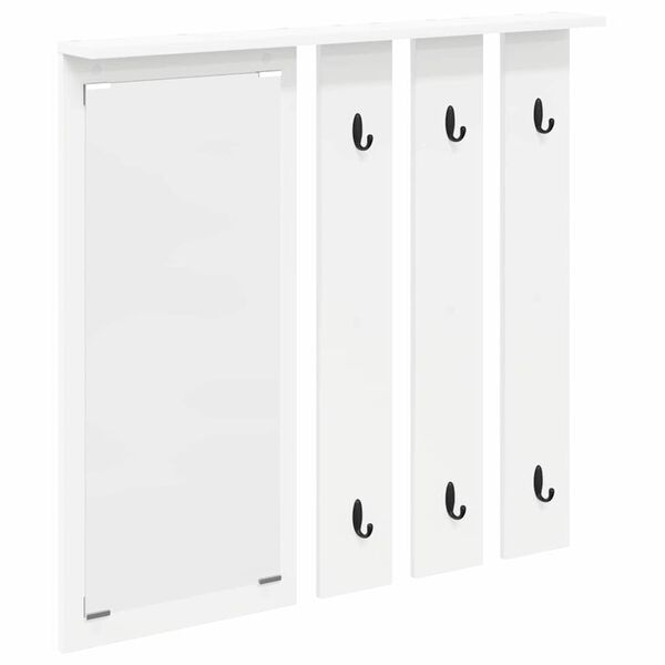 vidaXL Porte-manteau mural Blanc 84 x 10 x 80 cm Bois d'ing&eacute;nierie