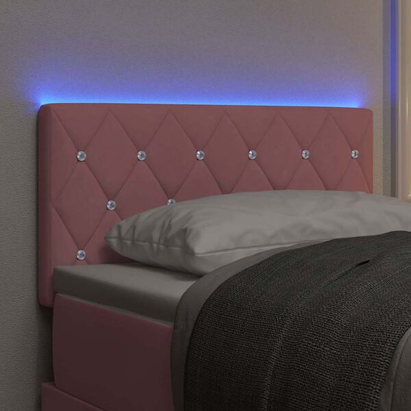 vidaXL T&ecirc;te de lit LED avec des lumi&egrave;res &agrave; LED Rose 80 cm Polyester