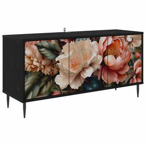 vidaXL Meuble TV BORNE 102 x 33 x 51 cm Ch&ecirc;ne noir Bois d'ing&eacute;nierie