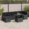 vidaXL Ensemble de canap&eacute; de jardin avec coussin 8 pcs Noir Poly rotin