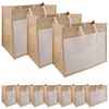vidaXL Sacs en jute avec poche 10 Naturel et Blanc 42 x 33 x 19 cm