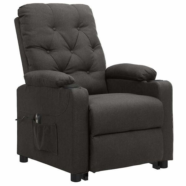 vidaXL Fauteuil Gris fonc&eacute; Tissu
