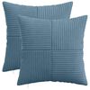 vidaXL Housse de coussin 2 pc ALMELO Bleu 40 x 40 cm velours c&ocirc;tel&eacute;