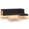 vidaXL Salon de jardin 5 pcs avec coussins Bois de pin massif