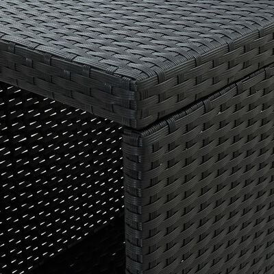 vidaXL Ensemble de bar de jardin 5 pcs et coussins Résine tressée Noir