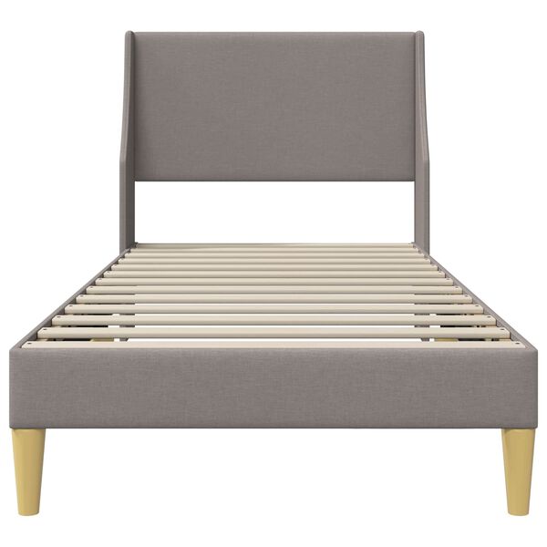 vidaXL Cadre de lit avec t&ecirc;te de lit Taupe 90 x 190 cm tissu