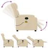 vidaXL Fauteuil inclinable de massage crème tissu
