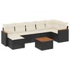 vidaXL Salon de jardin 8 pcs avec coussins noir r&eacute;sine tress&eacute;e