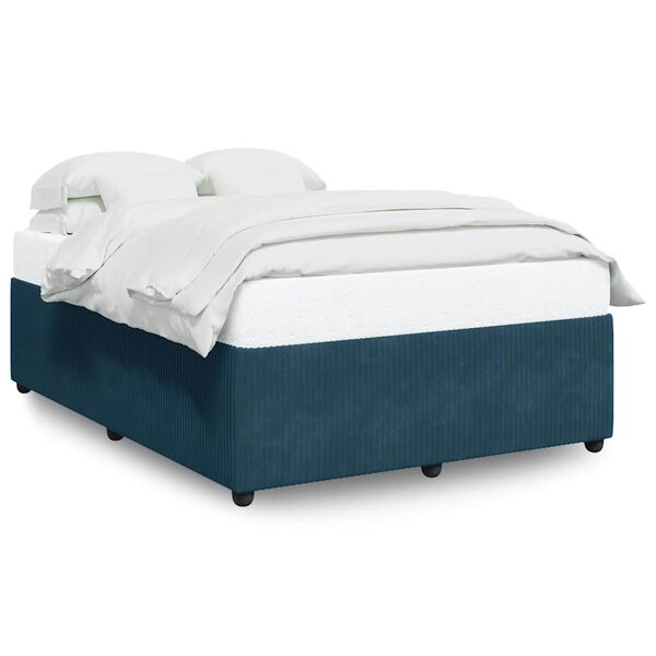 vidaXL Cadre de lit sans matelas bleu 140x190 cm velours